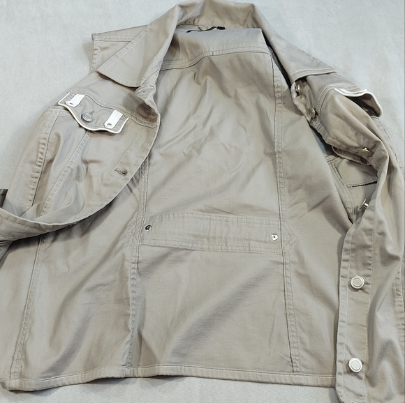 Orly Retro Boho Beige Denim Style Button Down Vest, 10 - Picture 7 of 10